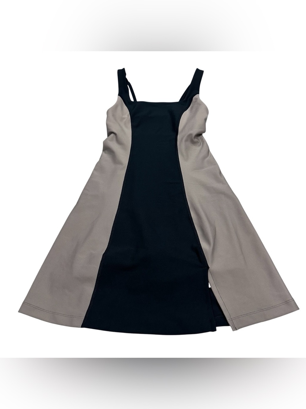 AF YPB sculptLUX colorblock active mini A-Line dress‎ in black and tan sz XXS